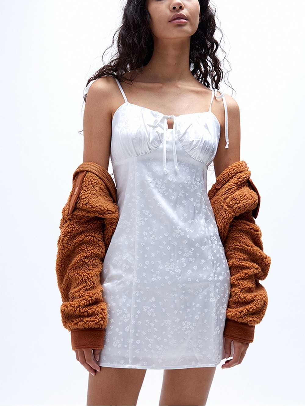 Pacsun LA Hearts Bustier Satin Mini Dress White  S